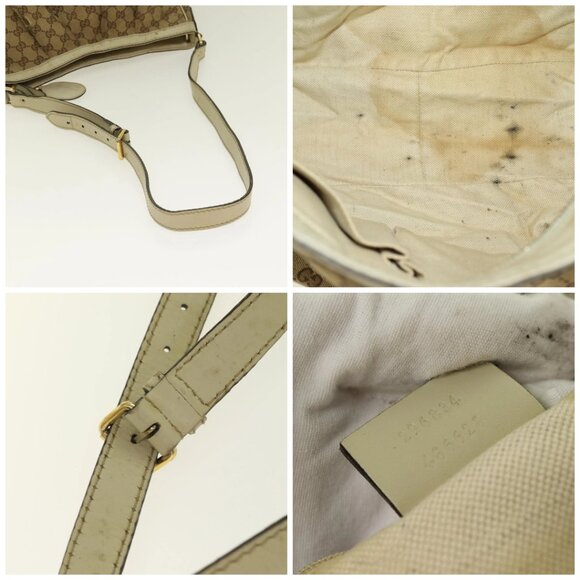 GUCCI GG Canvas Shoulder Bag Beige Gold - Picture 14 of 15